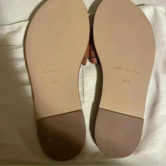 Ulla Johnson Black Leather Ameya Twisted Contrast Colorblock Slide Sandal - Picture 5 of 7